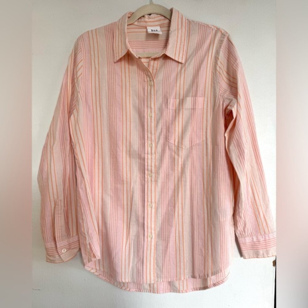 GAP Pink and Orange Striped Shirt (Size S)